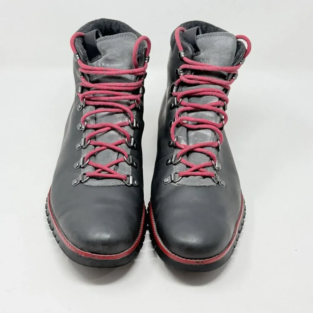 Cole Haan ZeroGrand Water Resistant Hiking Boots Mens 12 M Gray Magnet Leather
